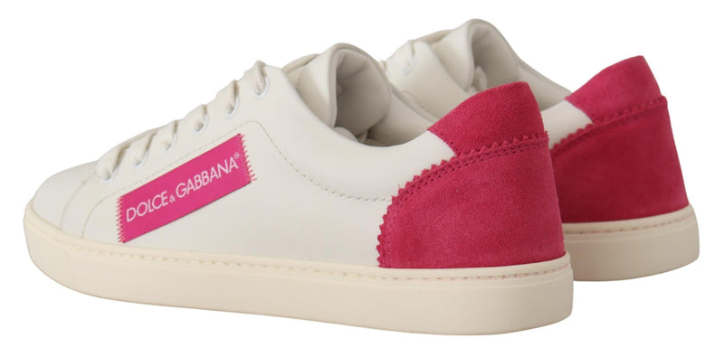 Elegant White Leather Low-Top Sneakers Dolce & Gabbana