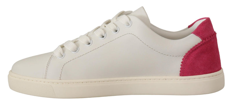 Elegant White Leather Low-Top Sneakers Dolce & Gabbana