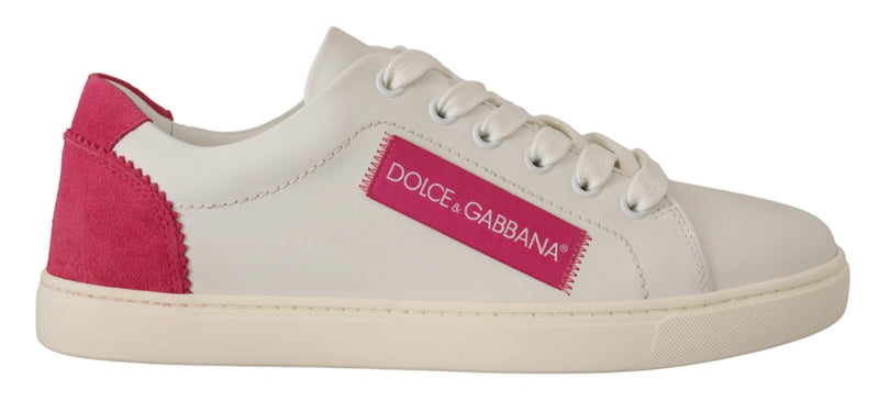 Elegant White Leather Low-Top Sneakers Dolce & Gabbana