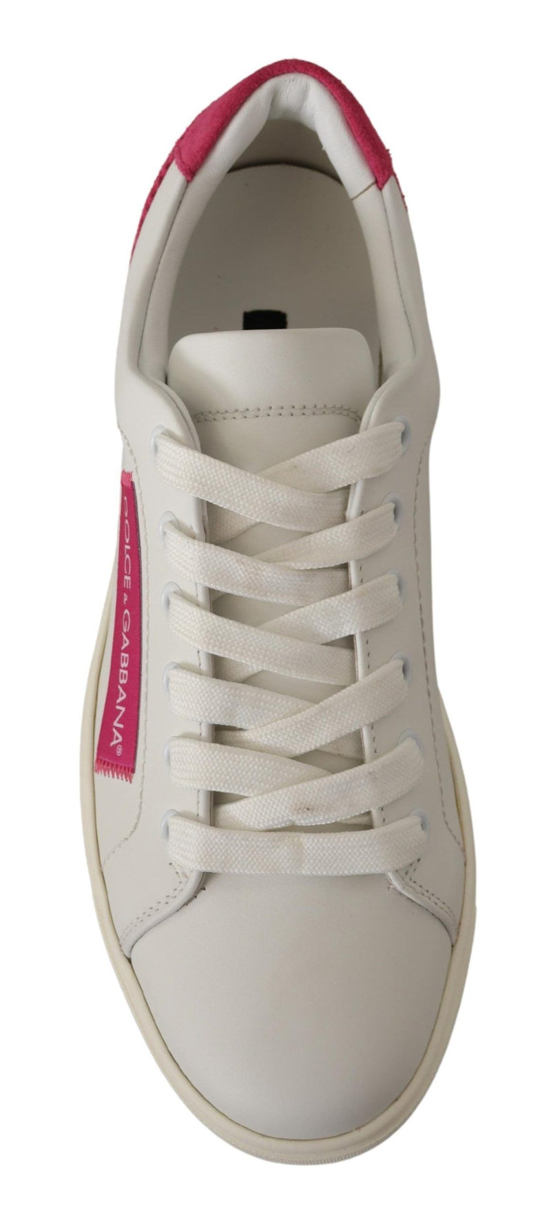 Elegant White Leather Low-Top Sneakers Dolce & Gabbana