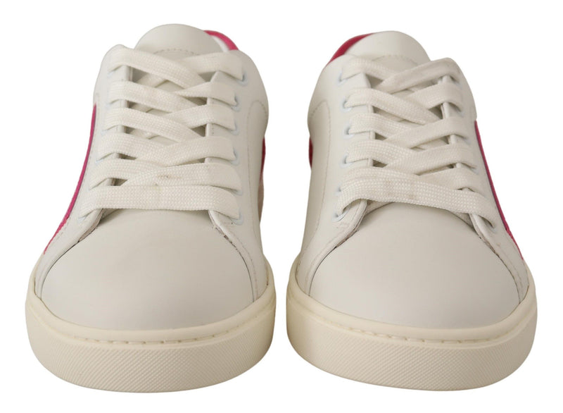 Elegant White Leather Low-Top Sneakers Dolce & Gabbana