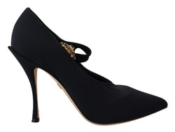 Chic Black Mary Jane Sock Pumps with Crystals Dolce & Gabbana