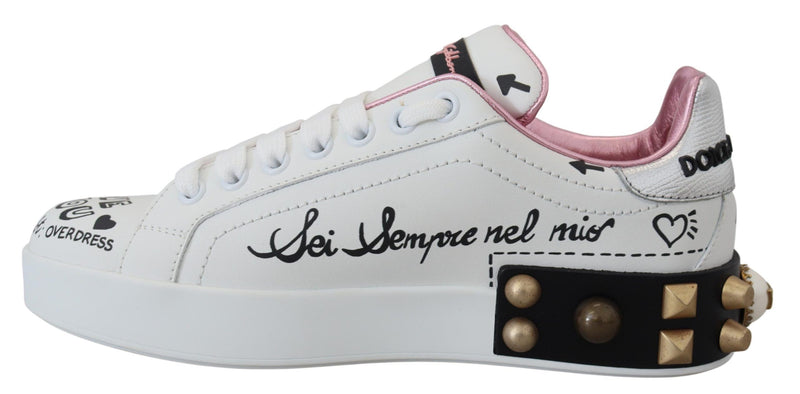 Queen Crown Chic Leather Sneakers Dolce & Gabbana