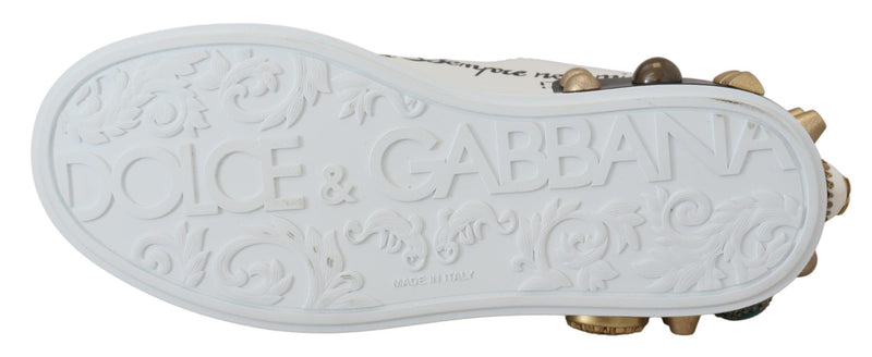 Queen Crown Chic Leather Sneakers Dolce & Gabbana