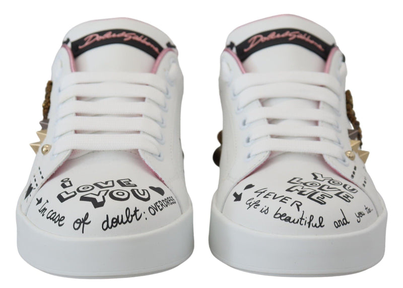 Queen Crown Chic Leather Sneakers Dolce & Gabbana