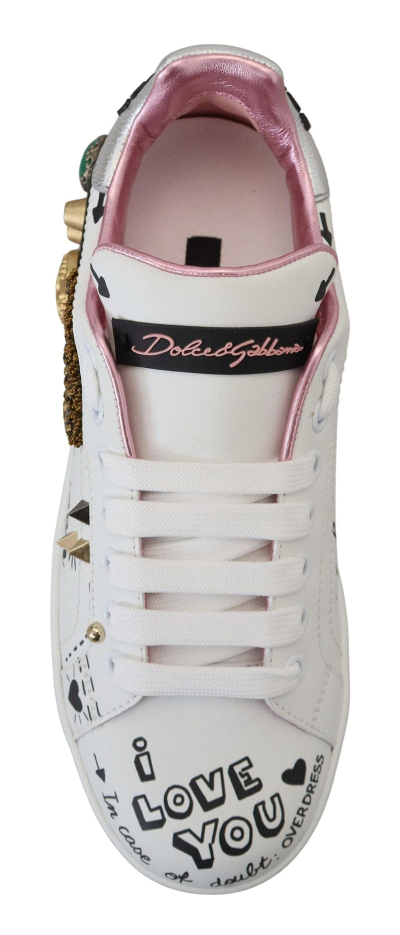 Queen Crown Chic Leather Sneakers Dolce & Gabbana