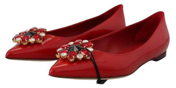 Red Suede Crystal Loafers - Exquisite Elegance Dolce & Gabbana
