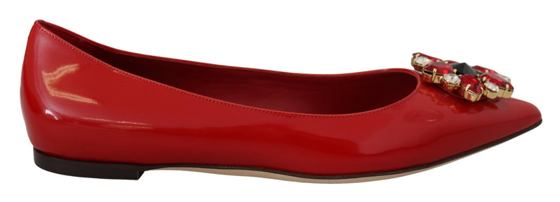 Red Suede Crystal Loafers - Exquisite Elegance Dolce & Gabbana