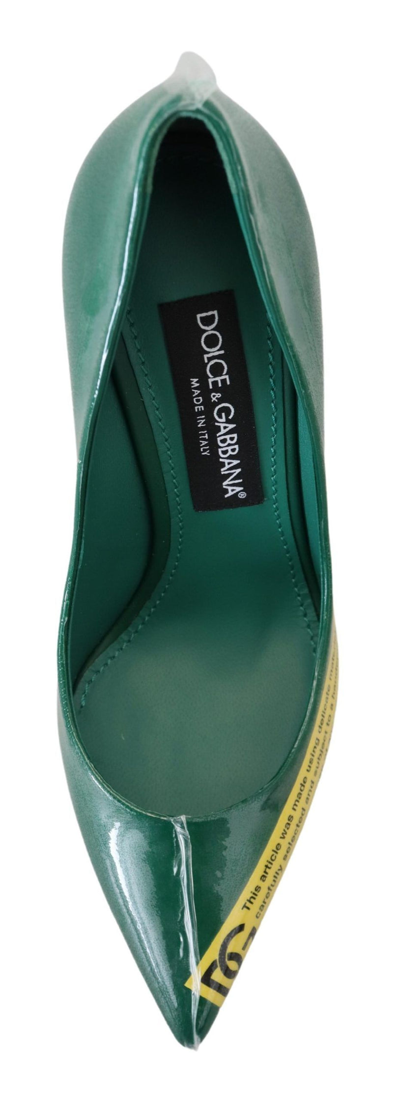 Emerald Elegance Leather Heels Pumps Dolce & Gabbana