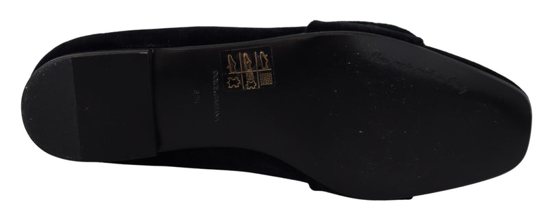 Chic Velvet Crystal-Embellished Loafers Dolce & Gabbana