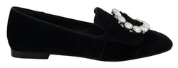 Chic Velvet Crystal-Embellished Loafers Dolce & Gabbana