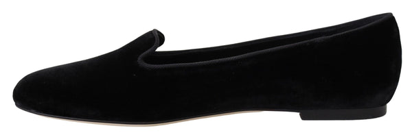 Elegant Black Silk-Blend Loafers Dolce & Gabbana