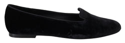 Elegant Black Silk-Blend Loafers Dolce & Gabbana