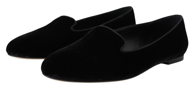 Elegant Black Silk-Blend Loafers Dolce & Gabbana