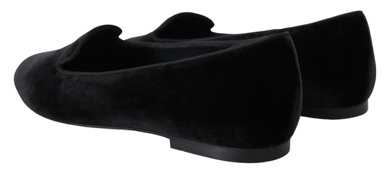 Elegant Black Silk-Blend Loafers Dolce & Gabbana