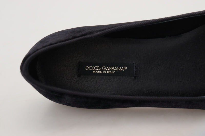 Elegant Black Silk-Blend Loafers Dolce & Gabbana