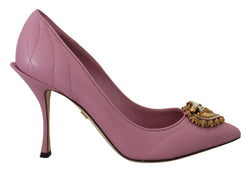 Devotion Leather Heels in Pink Dolce & Gabbana