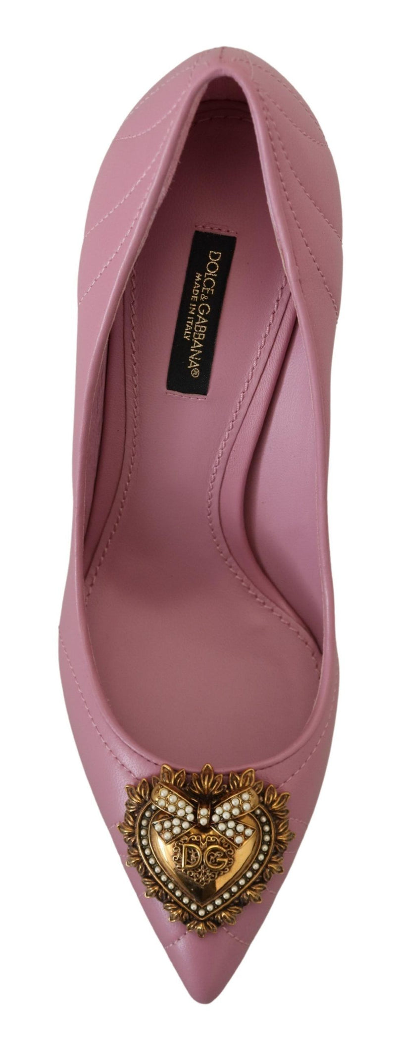 Devotion Leather Heels in Pink Dolce & Gabbana