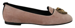Elegant Pink Velvet Devotion Loafers Dolce & Gabbana