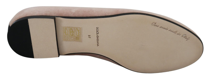 Elegant Pink Velvet Devotion Loafers Dolce & Gabbana