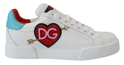 Elegant White Portofino Leather Sneakers Dolce & Gabbana