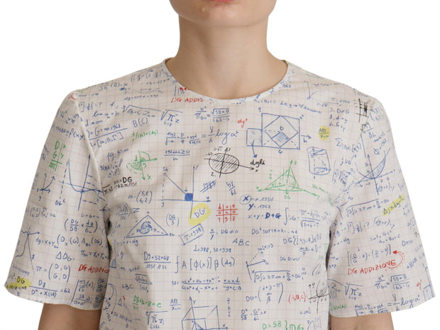 Algebra Print Round Neck Cotton Tee Dolce & Gabbana