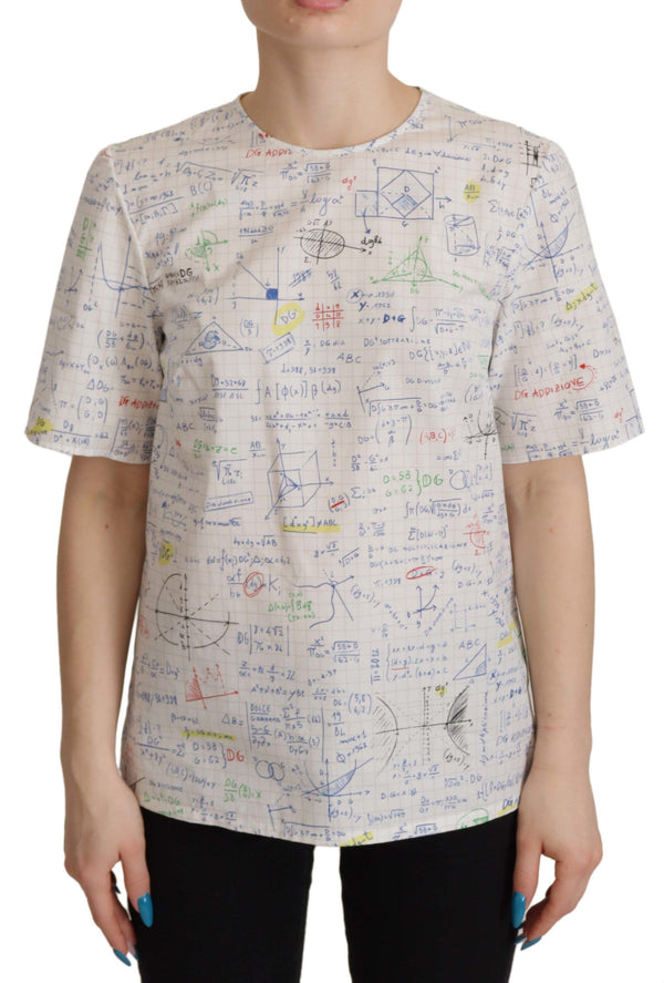 Algebra Print Round Neck Cotton Tee Dolce & Gabbana