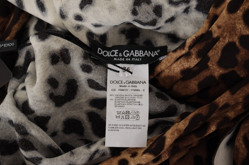 Elegant V-Neck A-Line Maxi Dress in Brown Dolce & Gabbana