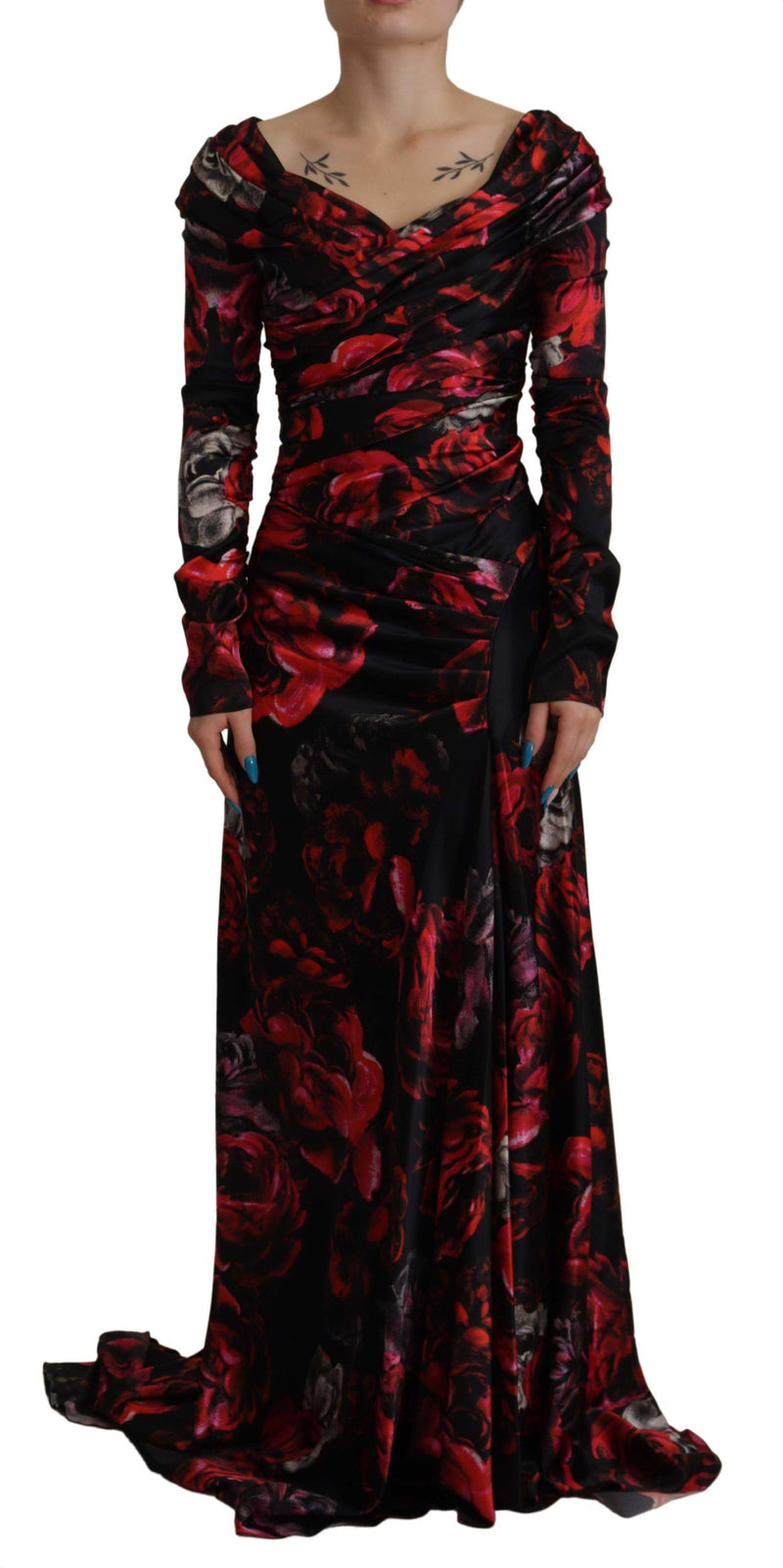 Elegant Floral A-Line Sheath Dress Dolce & Gabbana