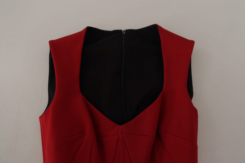 Elegant Red Bodycon Midi Dress Dolce & Gabbana