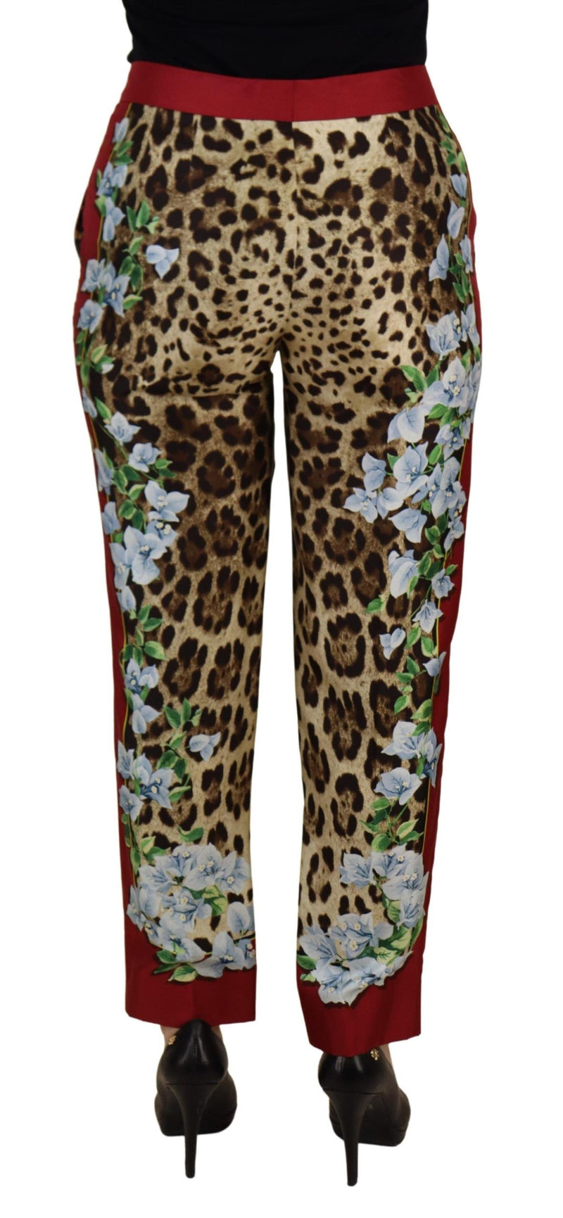 Elegant Multicolor High Waist Silk Pants Dolce & Gabbana