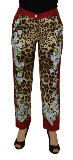 Elegant Multicolor High Waist Silk Pants Dolce & Gabbana