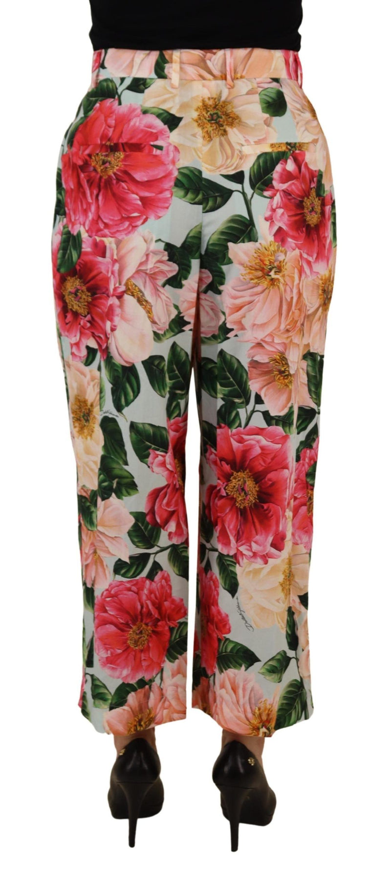 Exquisite Silk High Waist Pants Dolce & Gabbana