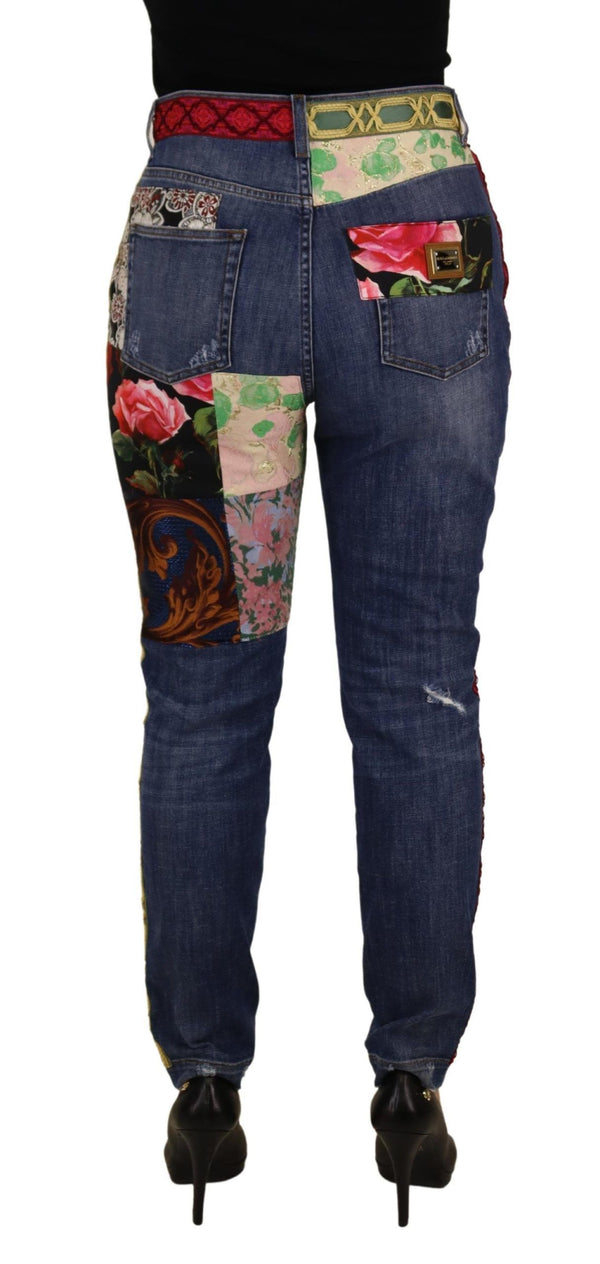 High Waist Patchwork Skinny Denim Dolce & Gabbana