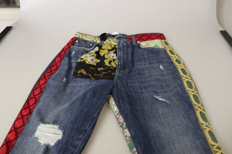 High Waist Patchwork Skinny Denim Dolce & Gabbana