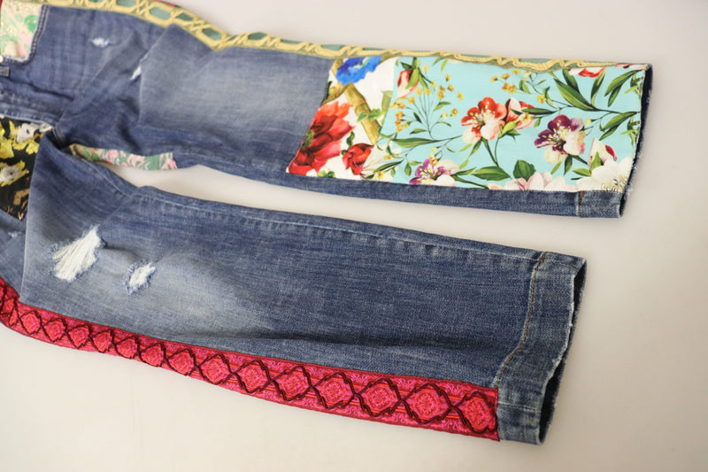 High Waist Patchwork Skinny Denim Dolce & Gabbana