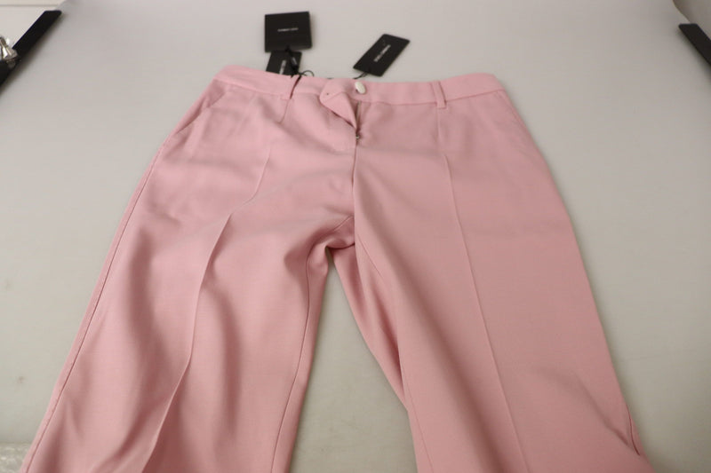 Chic MidWaist Virgin Wool Pink Pants Dolce & Gabbana