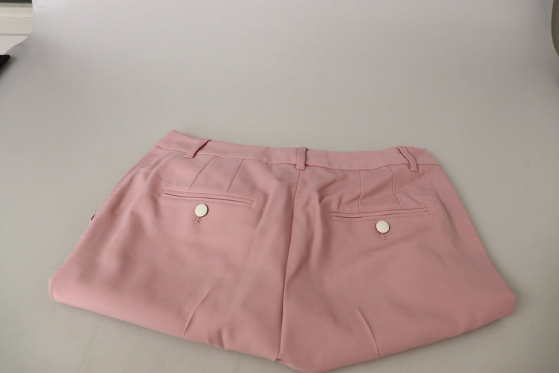 Chic MidWaist Virgin Wool Pink Pants Dolce & Gabbana