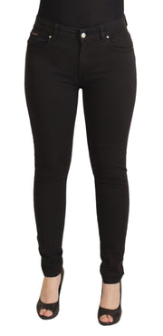 Sleek Black Cotton Stretch Skinny Jeans Dolce & Gabbana