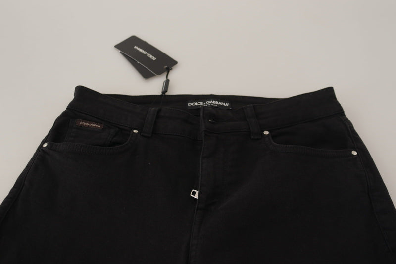 Sleek Black Cotton Stretch Skinny Jeans Dolce & Gabbana