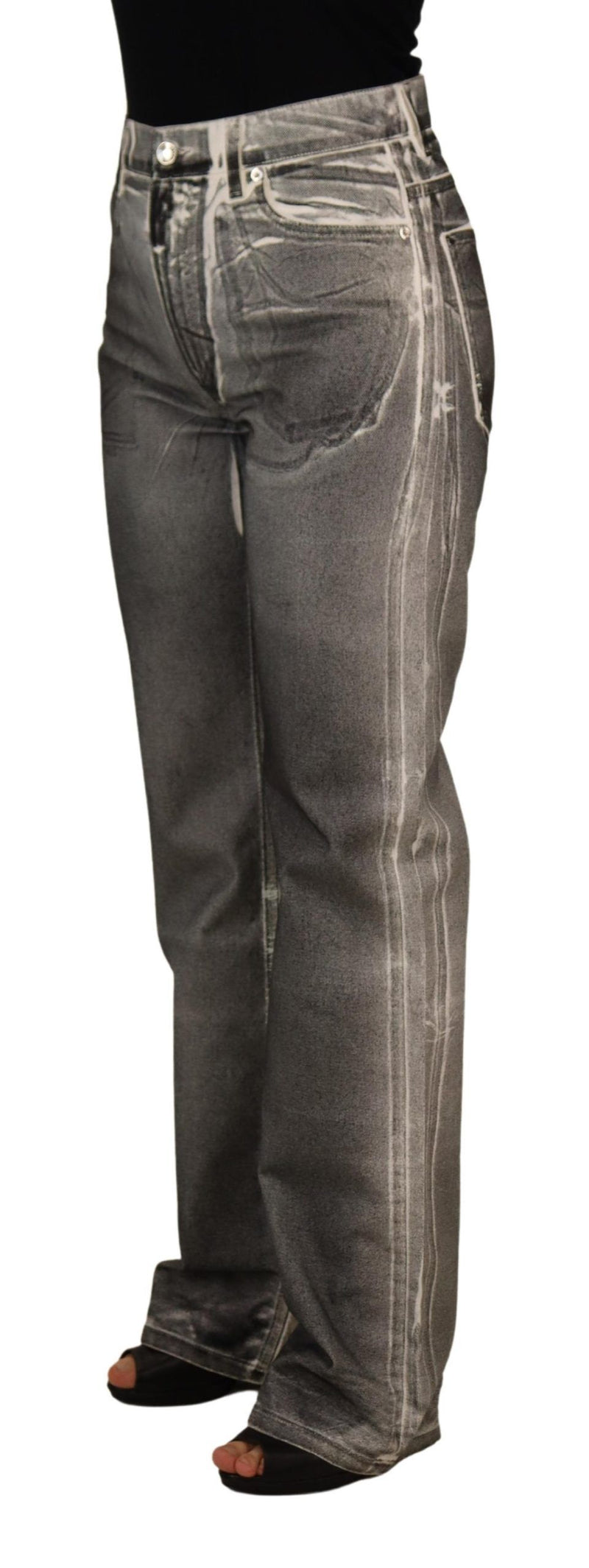 High Waist Grey Denim Elegance Dolce & Gabbana