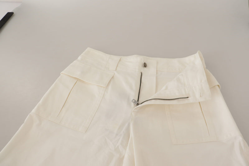 Elegant White High-Waist Tapered Trousers Dolce & Gabbana