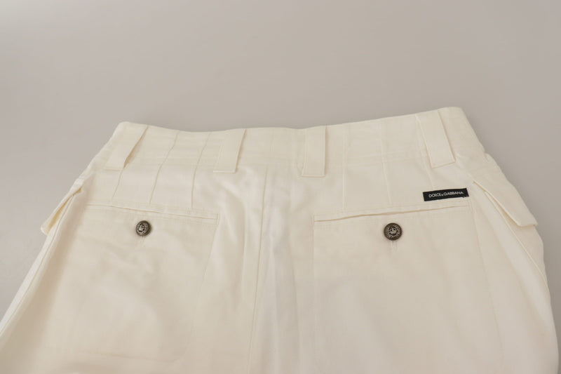 Elegant White High-Waist Tapered Trousers Dolce & Gabbana