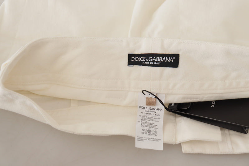 Elegant White High-Waist Tapered Trousers Dolce & Gabbana