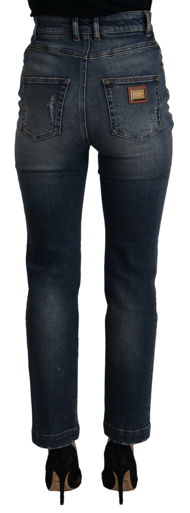 High Waist Skinny Designer Jeans in Blue Dolce & Gabbana