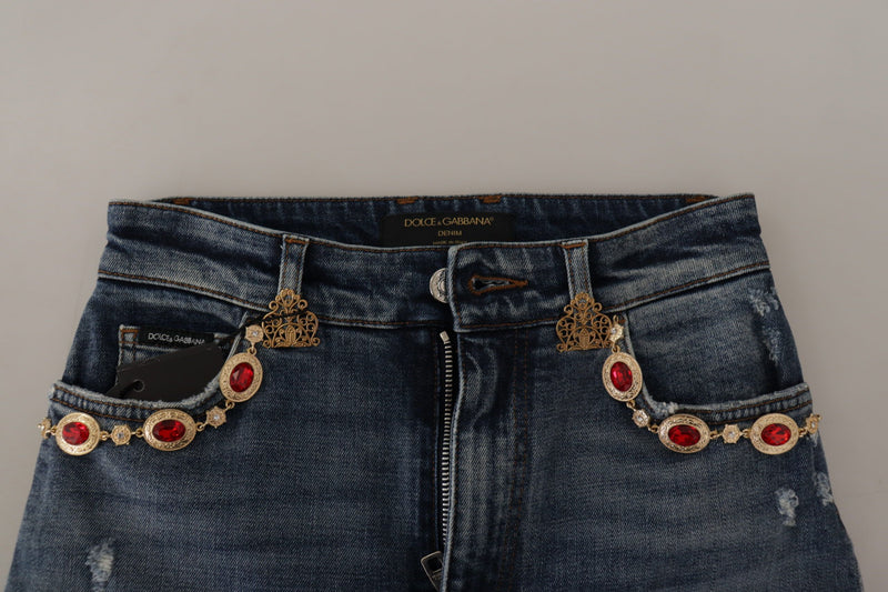 High Waist Skinny Designer Jeans in Blue Dolce & Gabbana