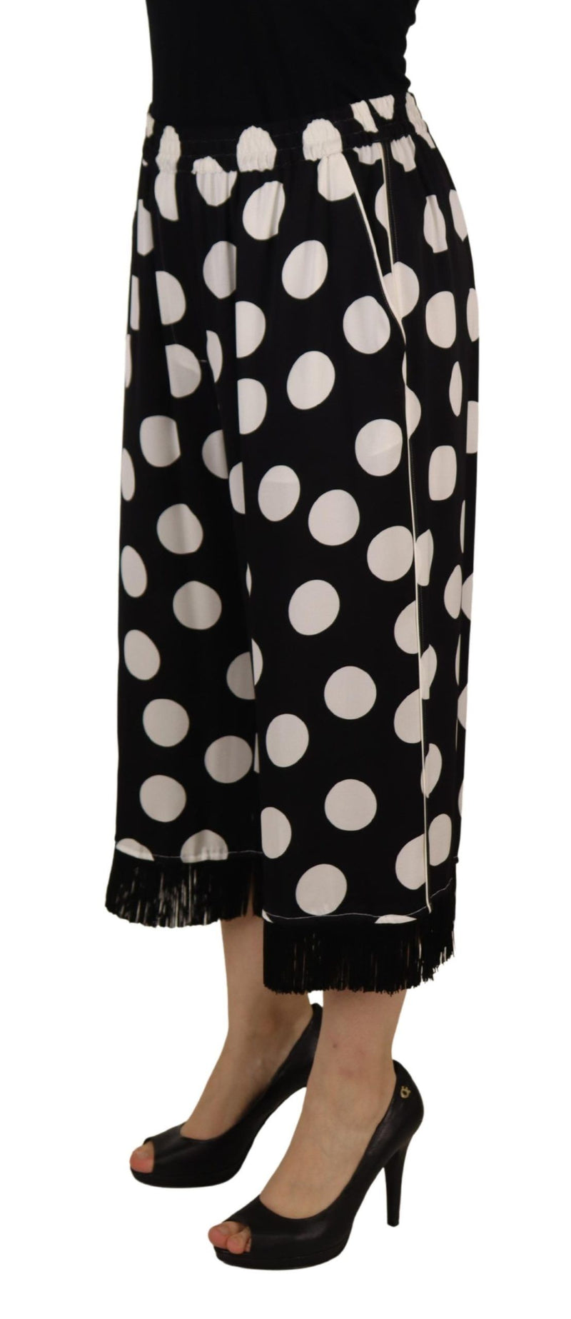 Polka Dot Silk Mid Waist Pants Dolce & Gabbana