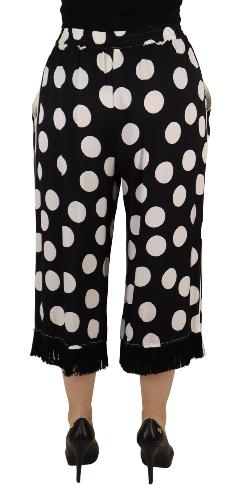 Polka Dot Silk Mid Waist Pants Dolce & Gabbana