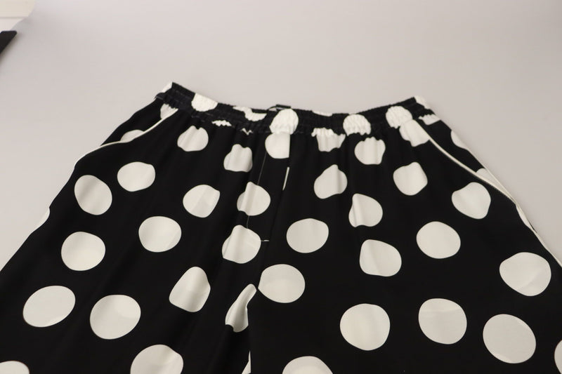 Polka Dot Silk Mid Waist Pants Dolce & Gabbana