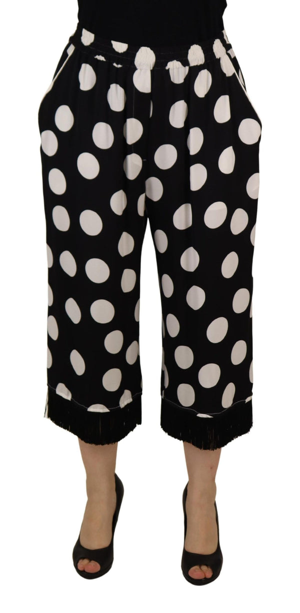 Polka Dot Silk Mid Waist Pants Dolce & Gabbana